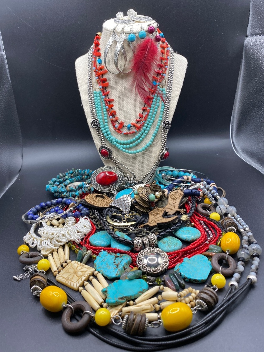 Jewelry Bundle Western Inspired Faux Turquoise Bohemian Festival Beads